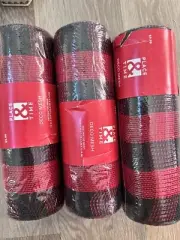 Lot of 3 Place & Time Black/Red Plaid Wreath Decorative Mesh Ribbon 10 x 30ft