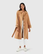 [Belle & Bloom] Shore To Shore Belted Wool Coat - Camel