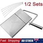 1/2x Cheese Slicer Butter Cutter Stainless Steel Board With Replacement Wires AU