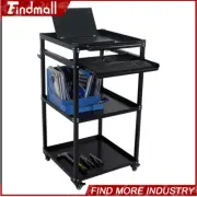 Findmall 3-Shelf Aluminum Mobile AV Cart With Keyboard Tray And Swivel Casters