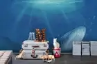 3D Ocean Whale Wallpaper Wall Mural Removable Self-adhesive 203