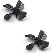 LUMIXE 2PCS Large Torque Four-bladed Paddle D50/55/60mm Full Immersion Propeller CW CCW Plastic PC Props Aperture 4mm for DIY RC Boat Boat Propeller (Color : 2pcs 55mm Negative)