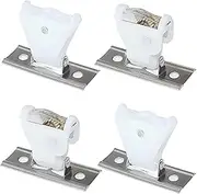 4pcs Cord Lock Mechanism and Cord Idler Pulley Swivel Type White Plastic and Stainless Steel Bracket for Roman Blinds Woven Wood Shades and Bamboo Blinds