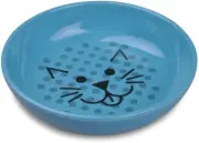 Van Ness Pets Ecoware Whisker-Friendly Cat Bowl, Wide Dish Cat Dish, 8 OZ, Blue