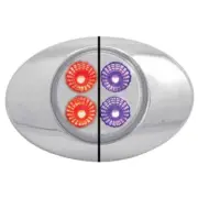 2 X 3 Inch Red Marker To Purple Auxiliary Dual Revolution LED M3 Style Light