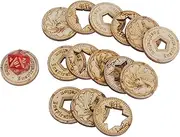 D&D Inspiration Coin Tokens Laser Cut Wood Carved with Dragon & Ship Rudder (Set of 9) Perfect for Pathfinder, RPG and Board Game