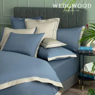 【WEDGWOOD】500織長纖棉Bi-Color薩佛系列素色鬆緊床包-迷霧灰(加大186x180cm)