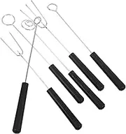 ULTECHNOVO 6pcs Stainless Steel Chocolate Dipping Forks Ergonomic Fondue Tools for Cheese Fruit Dessert Making Supplies with Unique Shapes