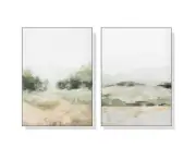 Farm House 2 sets White Frame Canvas