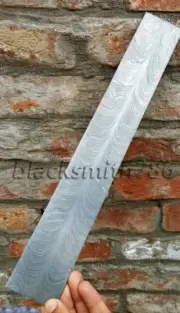 DAMASCUS CUSTOM HAND FORGE FEATHER BILLET BLANK 12" FOR KNIFE MAKING