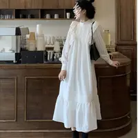 在飛比找蝦皮商城精選優惠-新款春裝高級冷淡風法式復古赫本白色小香風洋裝女生洋裙