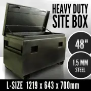 48" Jobsite Tough Box, Site Box Heavy Duty Tool Box Case Chest Storage, Toolbox