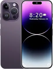 MMY I14 Pro MAX Unlocked Cell Phone, Long Battery Life 6.82" HD Screen Unlocked Phones, 6+256GB Android 13 Smartphone with 128G Memory Card, Dual SIM/Fingerprint Lock/Face ID/GPS (Purple)