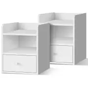 ALFORDSON Set of 2 Bedside Table Nightstand Storage Cabinet Side End 1 Drawer White