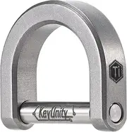 KeyUnity KA17 Titanium D Ring Key Shackle, U Shape Key Ring Horseshoe Clasp for Car Fob, DIY Leather Key Organizer Keychain (Sandblasted, M)