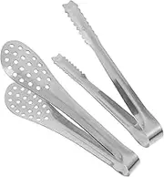 Happyyami 6pc Stainless Steel Tableware Complete Tongs Mini Ice Tongs for Cooking Serving