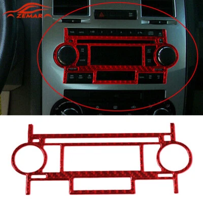 Red Carbon Fiber Radio CD Panel Cover Trim W/ Cassette B For Chrysler 300 05-07 (for: Chrysler)