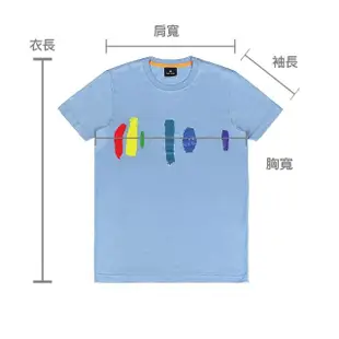 【Paul Smith】PAUL SMITH 經典LOGO條紋設計純棉短袖T恤(男款/淺藍)