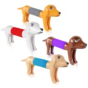 4pcs Pop Tubes Spring Dogs Stress Relief and Anxiety Reduce Spring Dog Toy .t