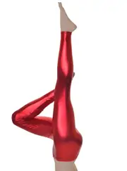 Metallic Red Full Length Womens Leggings