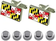 [Select Gifts] Shirt Dress Studs Maryland Flag Cufflinks