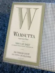Wamsutta Supercale Plus Floral Twin Flat Sheet Vintage Blue White Gingham Checks