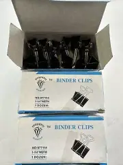 36 PCs 25mm Fold-back Clips Black Steel Binder Bulldog Clip