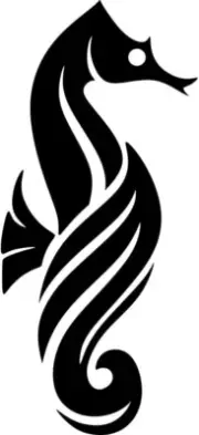 Seahorse Black 5" Vinyl Decal Car Window Laptop Tablet Notebook Tumblers