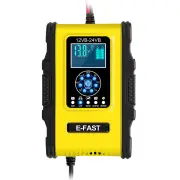 12/24V 12A/6A 7-Stage Pulse Repair LCD Battery Charger For Car Motorcycle Lead Acid Battery Agm Gel Wet