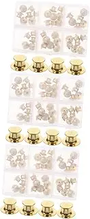[TEHAUX] 2 Boxes round jewelry buckle lapel pin spring clutch enamel pin bar badge pin brooch pin backs pin trading book Decorative Pin Back metal Pin Backs locking pin backs oblate handbag