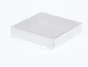100 x 10*10*2cm white invitation presentation cookie box pocket - Clear Slide On Lid - wedding engagement part event