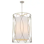 Dover 56 Lantern Pendant Lights Antique Silver Modern Fabric Shade Ceiling Telbix Lighting