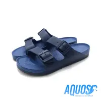在飛比找PChome24h購物優惠-G.P AQUOS雙色雙帶柏肯防水拖鞋 男鞋-深藍