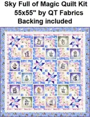 Sky Full of Magic Quilt top Kit by QT 55"sq LIL Wizards QT Backing Included