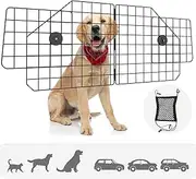 Dog Car Barriers,Pet Car Barrier Heavy Duty Wire Adjustable Dog Barrier with Front Seat Mesh Pet Barrier Net Organizer,The Perfect Dog Dividers for SUV,Cars,Vehicles