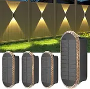 ELLASAY Solar Lights for Outdoors, Solar Wall Light Up and Down Lights Outdoor IP65 Waterproof, 3 Colours Bright Solar Lights for Garden, Wireless for Yard, Garden, Pools, House, Deck, Porch, Fence,