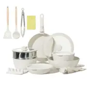 21PCS Ceramic Cookware Set,Nonstick Ceramic,Removable Handle Pots and Pans se...