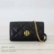 NWT Tory Burch Willa Chain Wallet Leather Crossbody in Black