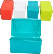 COMPUKAS 4pcs Index Card Holder Box Storage for Recipes Flashcards Business Cards Compact Organizer