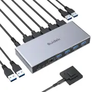 Displayport KVM Switch 1 Monitor 2 Computers, 8K@60Hz DP Switch 2 in 1 Out US...