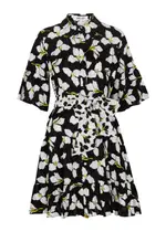 Diane Von Furstenberg Beata Floral-print Cotton Mini Dress - Black - S S