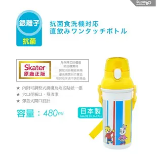 日本 Skater 銀離子水壺 直飲式冷水壺 吸管式銀離子水壺 480ml