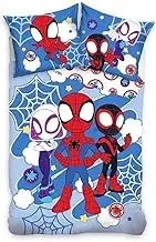 Spiderman Spidey Light Character Children's Bedlinen Set | Duvet Cover 140 x 200 cm and Pillowcase 60 x 65 cm, 100% Cotton, Multi-Colour