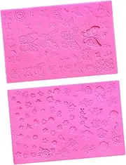 Pcs Manicure Stencil Silicone Templates Easy Transfer Pattern Non-sticky Nail Art