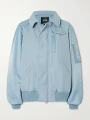 [adidas Originals] adidas Originals - + Y-3 Sateen And Flannel Bomber Jacket - Sky blue - medium medium Blue