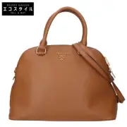 Prada 1Ba161 Vitello Dino 2Way Shoulder Bag Handbag Cinnamon Ladies
