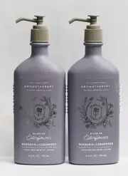2x bath and body works aromatherapy elderflower body lotion mandarin cedar wood