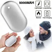 2 In 1 Hand Warmers USB Power Bank Silver Electric Pocket Heater Warmer 2Pack AU