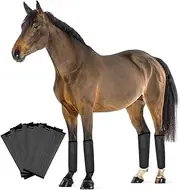 Horse Fly Boots - Fly Boots for Horses Set of 4, Comfortable Pony Leggings, Mesh Material Design with Metal Support Bars, Equine Boots for Reduces Stomping & Leg Fatigue (Dark Gray, Medium)