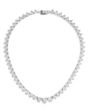 Nadri Real Love Heart Cubic Zirconia Collar Necklace, 16